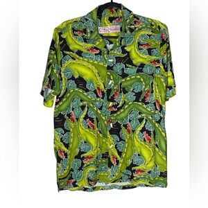 Art4Now Bayou Wear Shirt Mens Small Crocodile Alligator New Orleans Jazz Fest